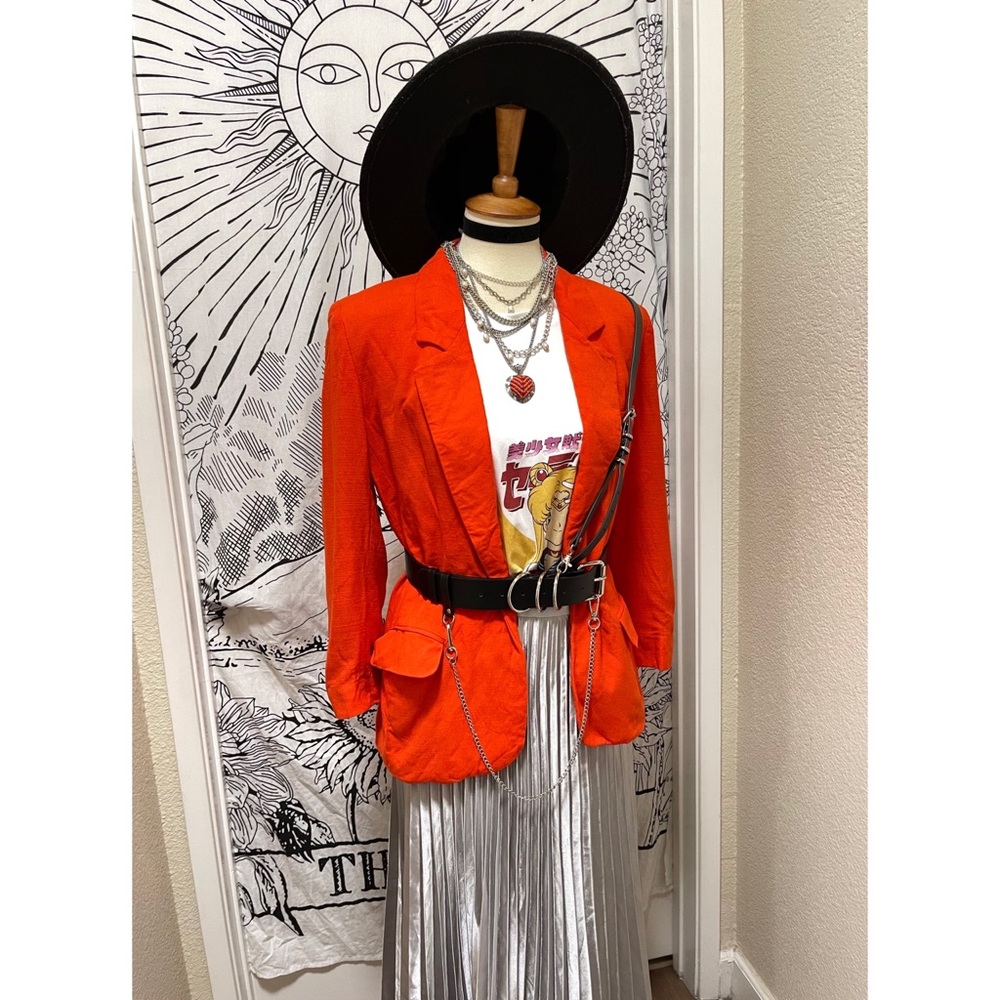 🌈 Wonderful Vintage pop Orange blazer - Picture 11 of 11